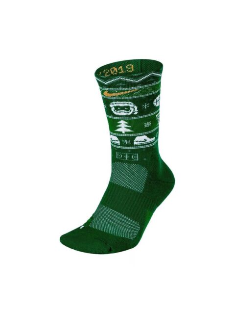 Men’s Elite Basketball Crew Sock Christmas Green